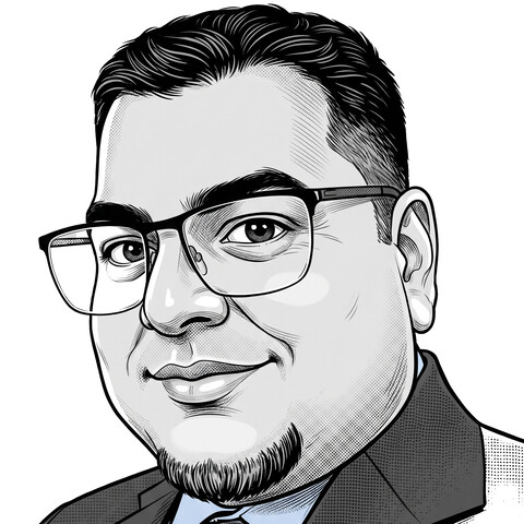 Illustrated portrait of Nigel